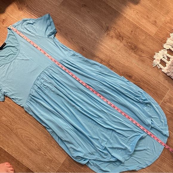 Women’s Maternity High Low Midi Turquoise Blue Dress in Size Large - Picture 9 of 10